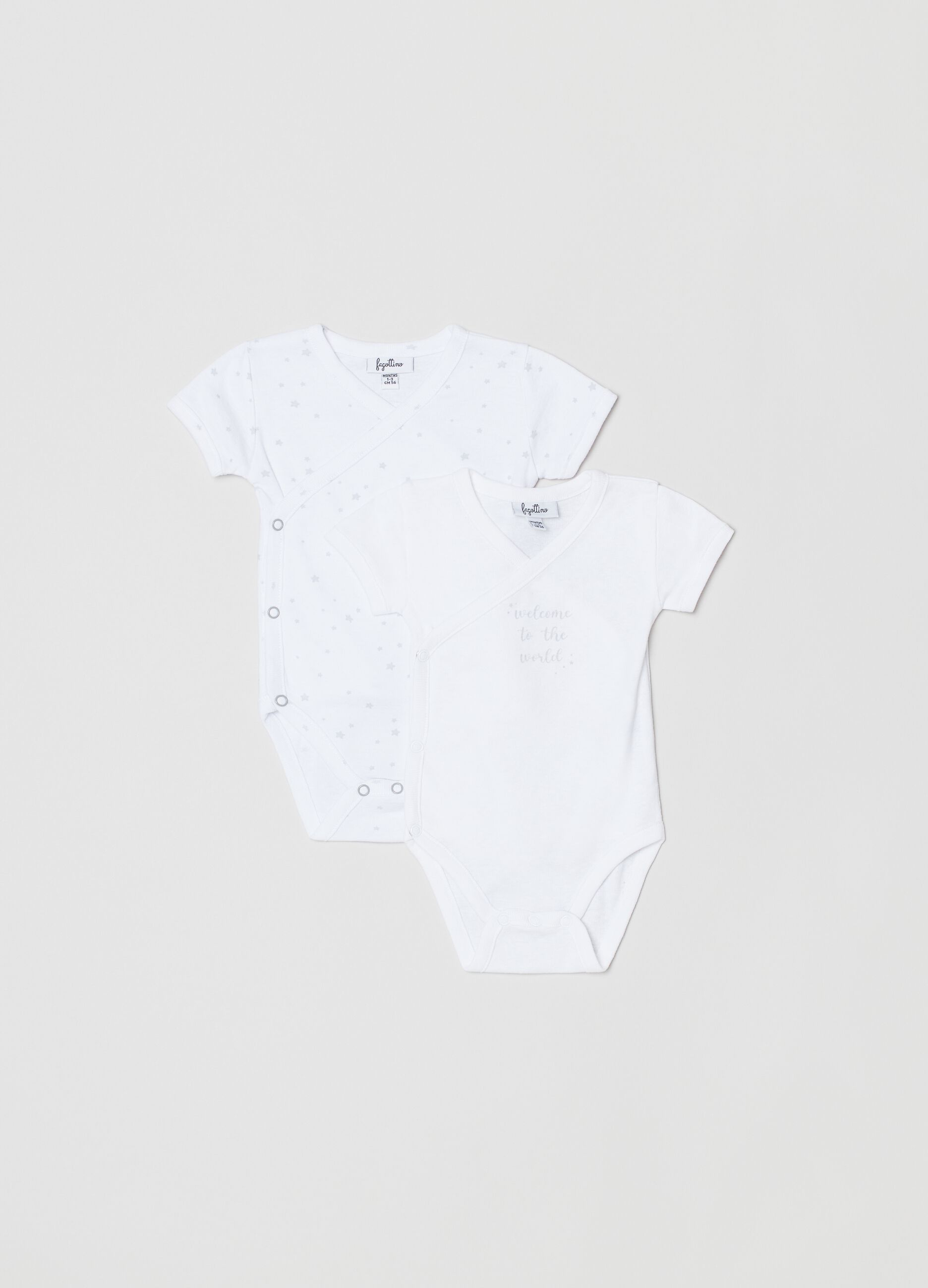Two-pack cotton bodysuits with print