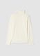 White stretch viscose top with mock neck, regular fit_6