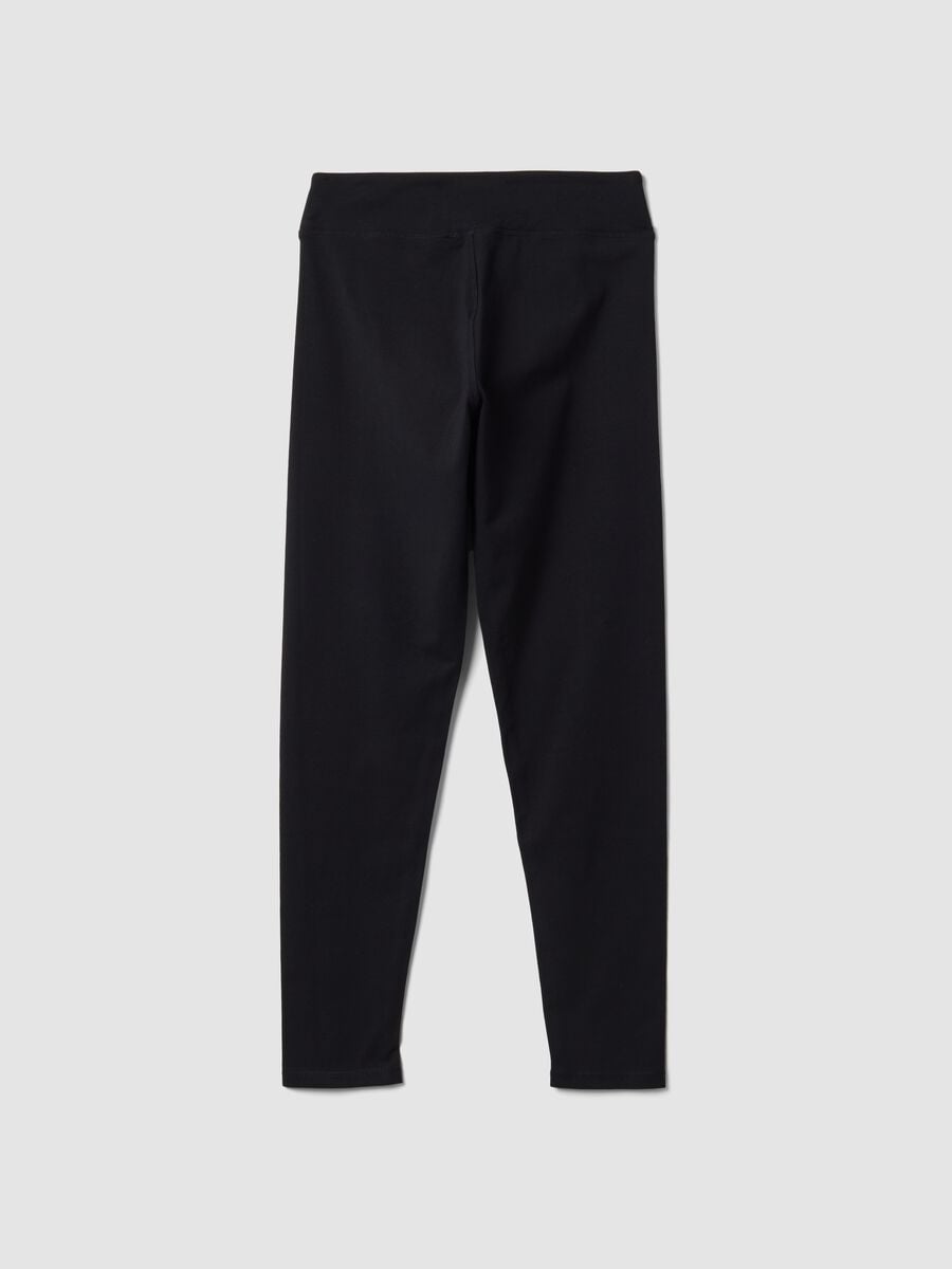 Schwarze Slim-Fit Leggings aus elastischer Baumwolle_5