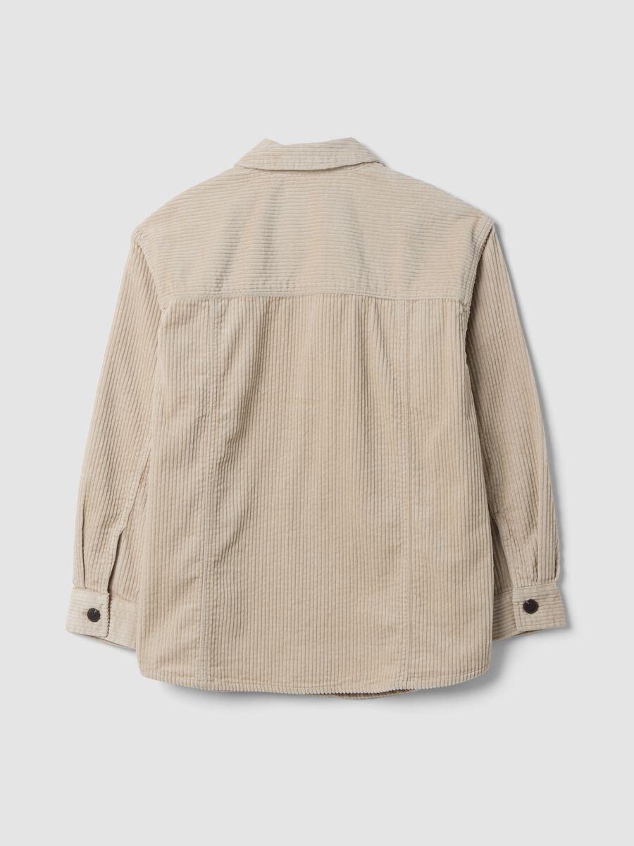 White pure cotton ribbed shirt_6