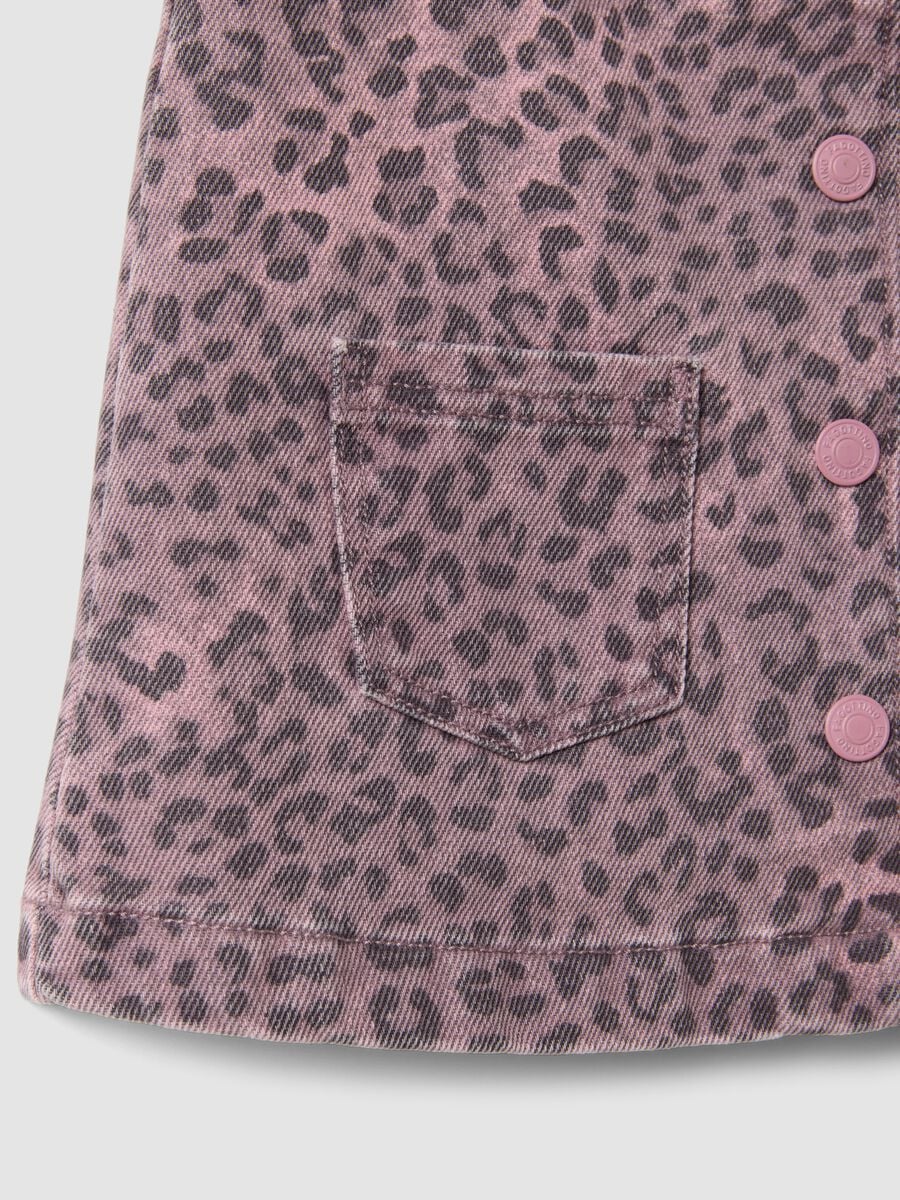 Pink wide-fit pure cotton animal print dress for baby girl_3