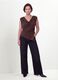 Black cotton and stretch viscose denim jeans with bootcut fit_0