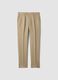 Beige Slim-Fit-Hose aus reinem Leinen_0