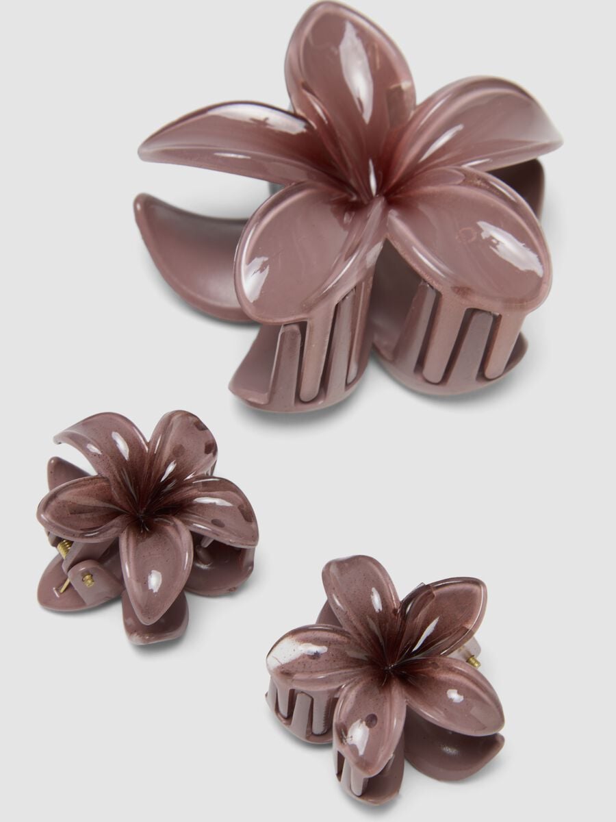 Set de barrettes roses fleur_1