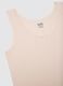 Beige regular fit stretch cotton vest with lace trim_5