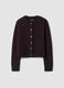 Purple alpaca-blend stretch wool crew-neck cardigan_4