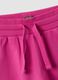 Pink regular-fit pure cotton shorts with elasticated waist for girls_2
