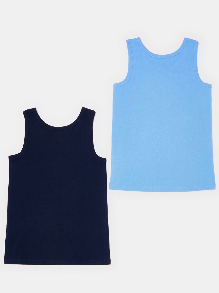 Two-pack solid colour racerback vests in cotton_1
