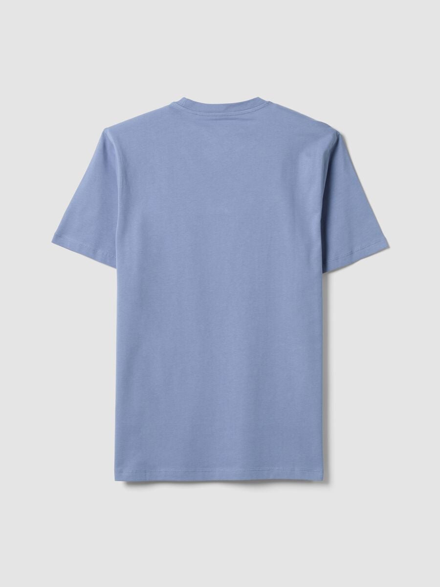 Blue regular-fit T-shirt in pure organic cotton jersey_6