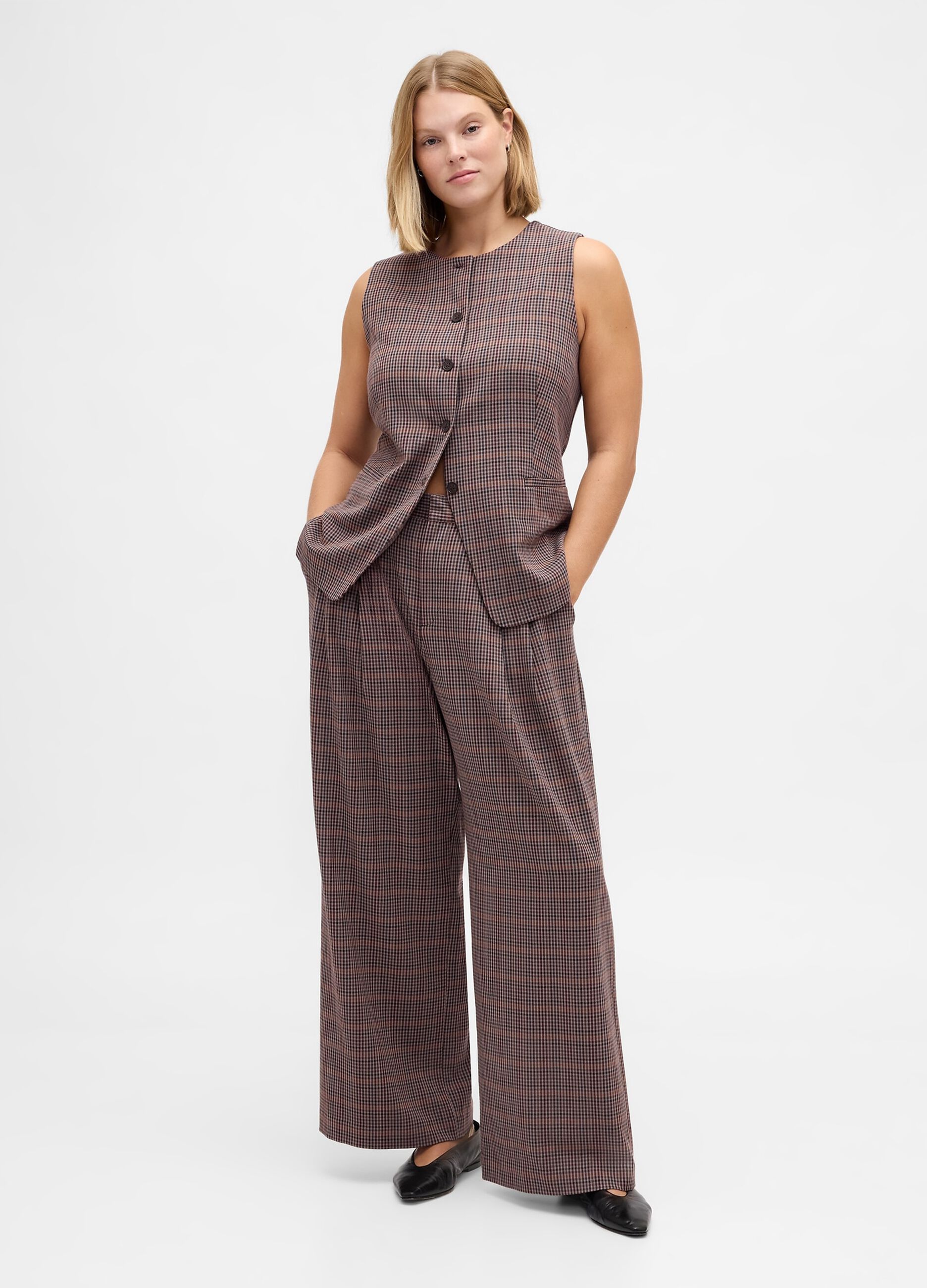 Braune Stretch-Stoffhose