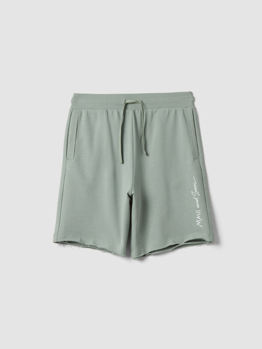 Green pure cotton relaxed-fit shorts_4