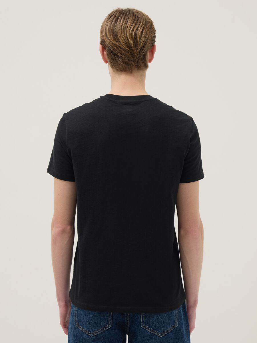 Black pure cotton short sleeve T-shirt regular fit_2