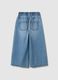 Girls' wide-leg blue pure cotton jeans_1