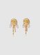 Gold-coloured steel earrings with pearls_0
