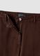 Pantaloni marrone scuro wide leg in puro cotone_1