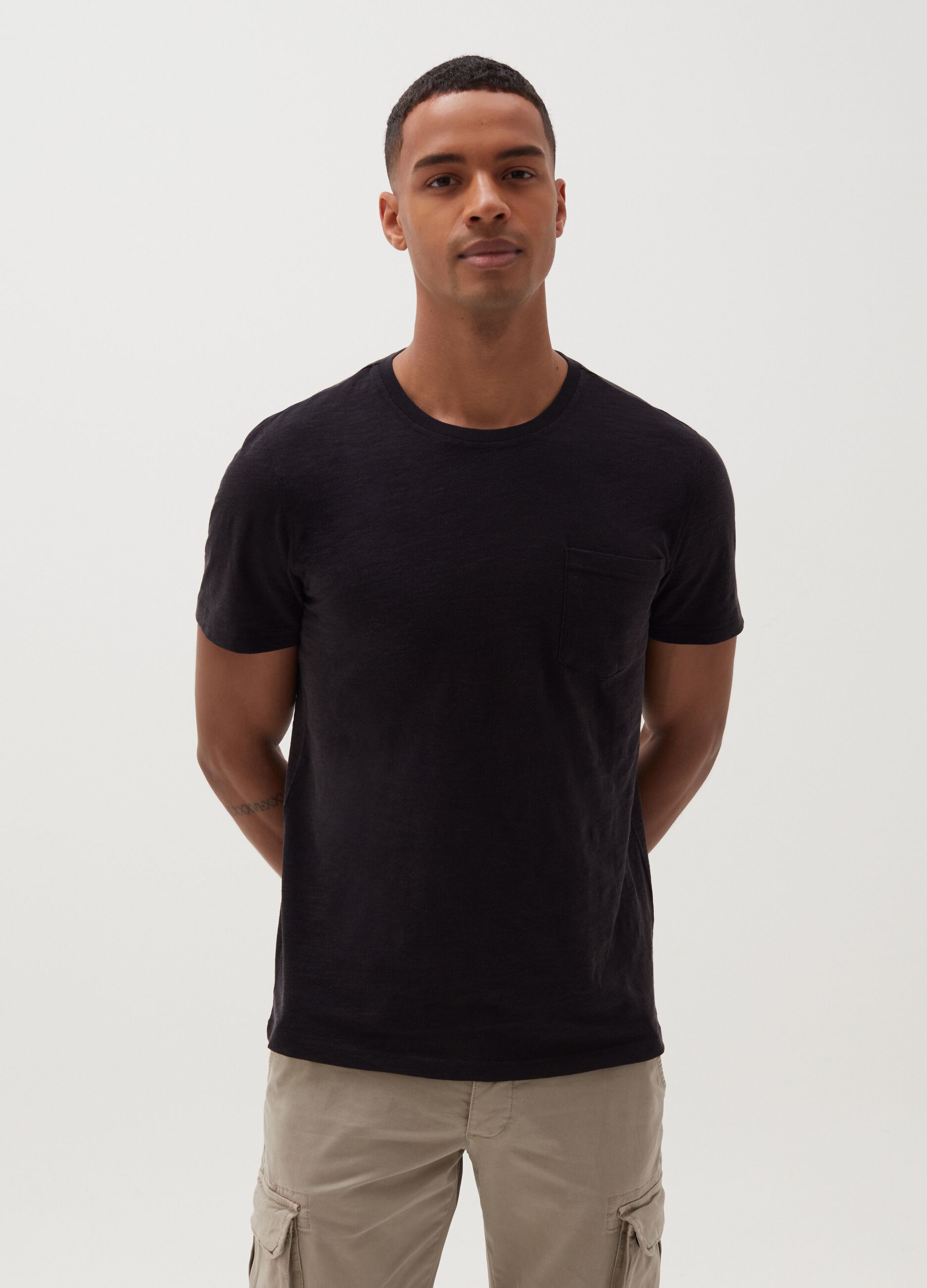Premium cotton T-shirt with pocket