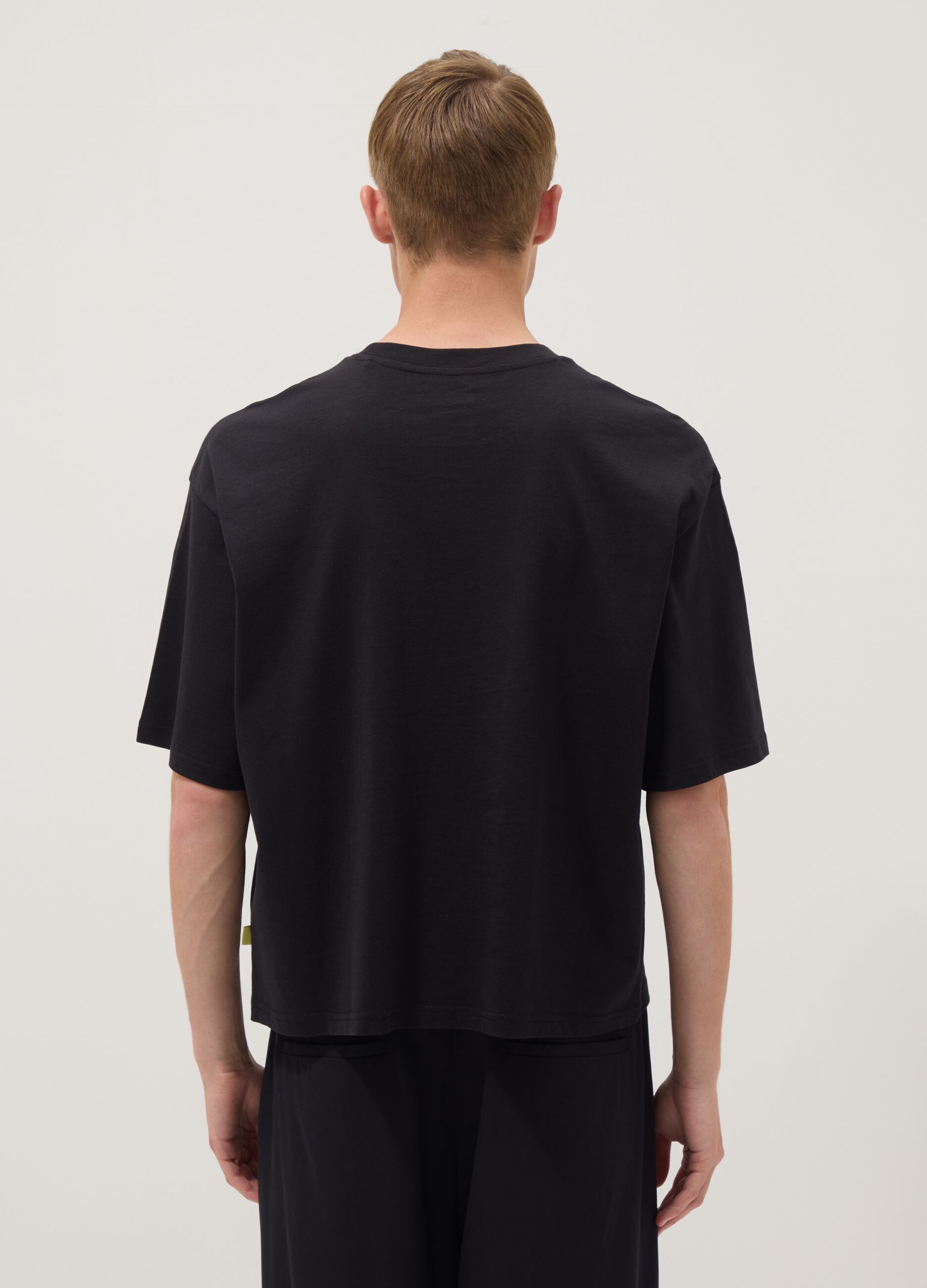 Black pure cotton short-sleeve T-shirt