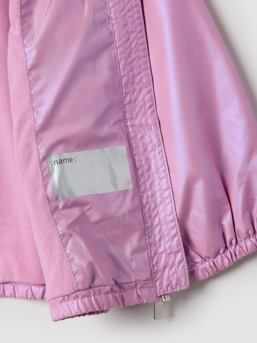 Metallic pink children's regular fit jacket with zip and hood_3