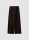 Pantaloni eleganti marroni in misto viscosa baggy fit_0