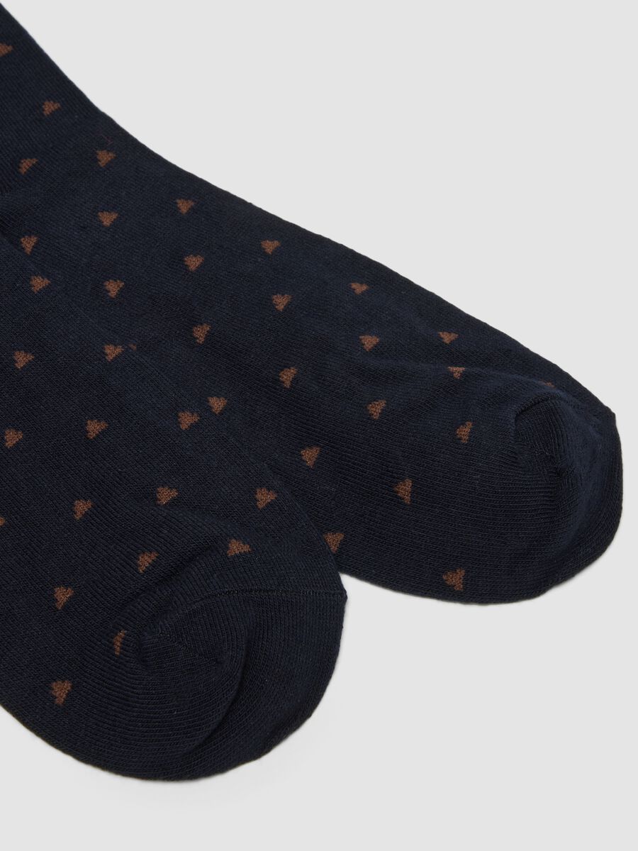 Three-pack of long blue socks in stretchy organic cotton_2