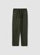 Green stretch cotton trousers with regular fit_4