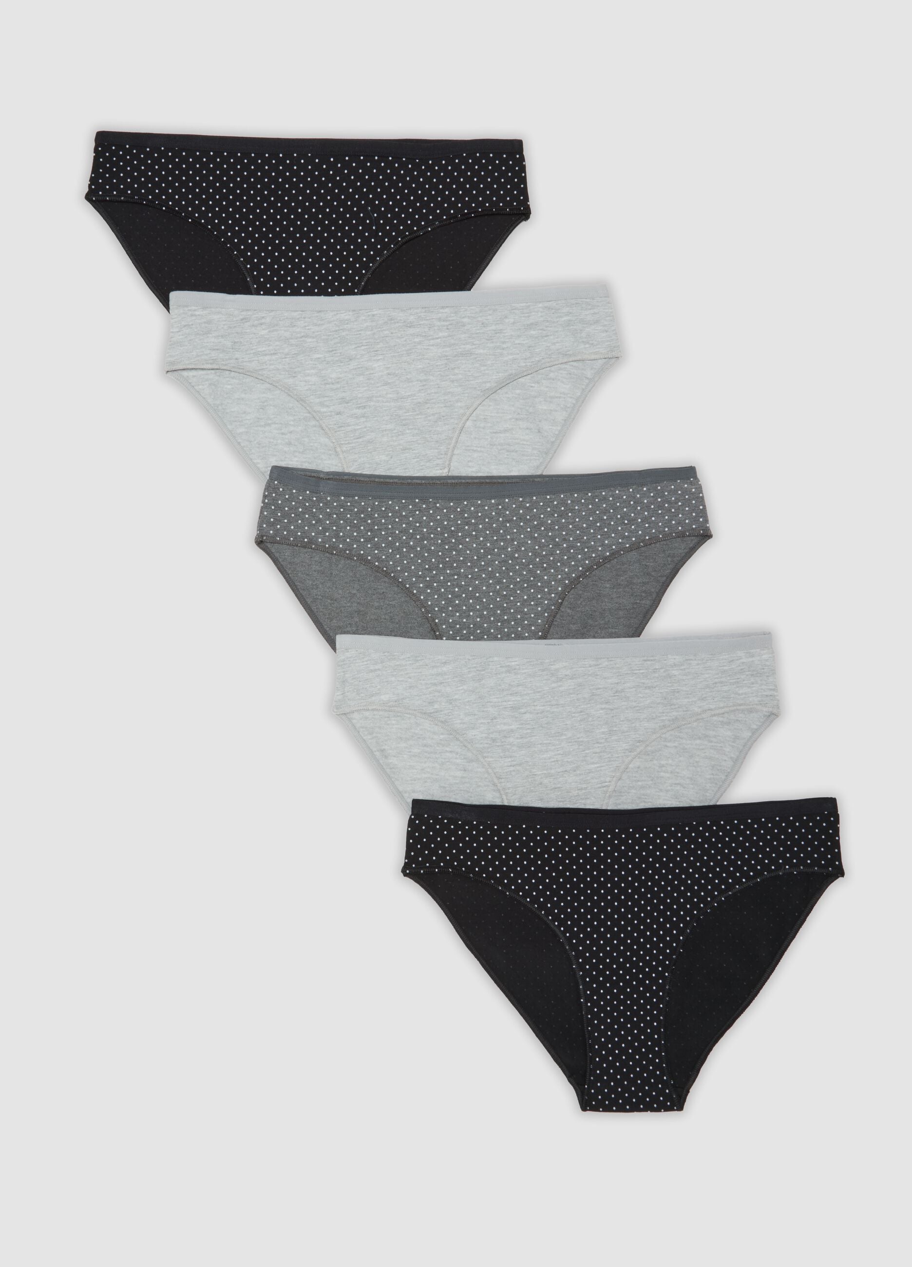 Pack of five black stretch-fabric briefs