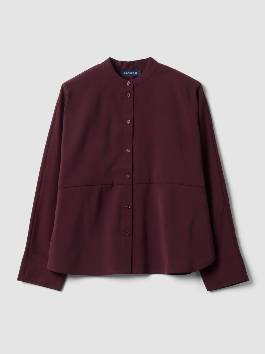 Red viscose-blend regular-fit long-sleeve shirt_0