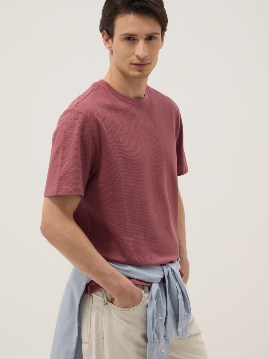 Pink short-sleeve pure cotton T-shirt_0