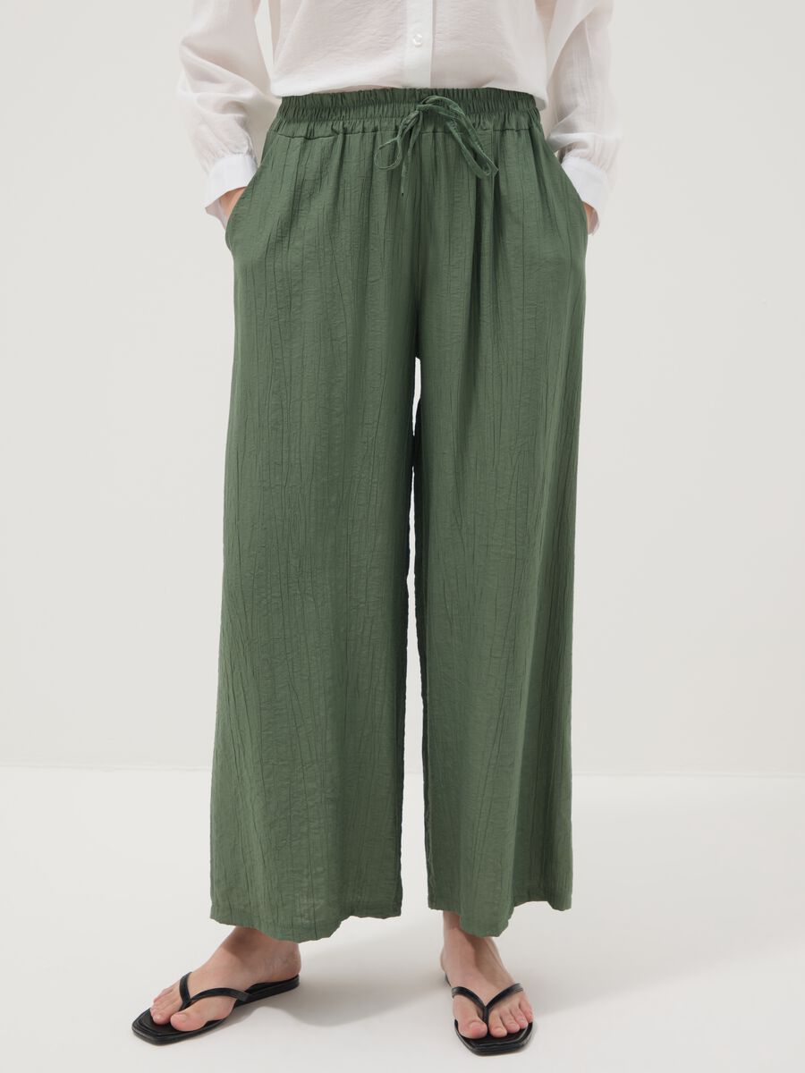 Gr&uuml;ne Palazzo-Hose aus Viskosemix_1
