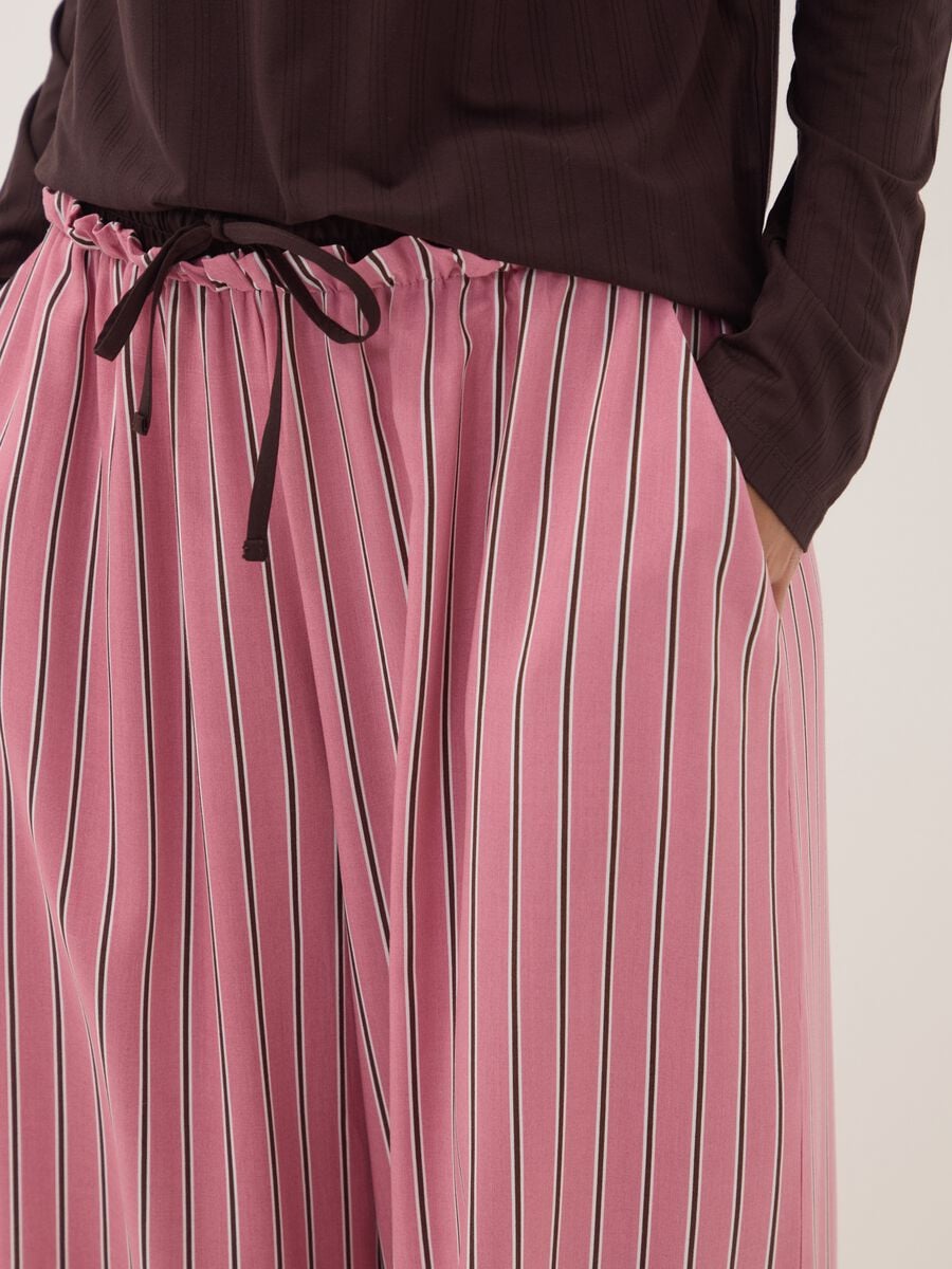 Pink pure viscose striped pyjama trousers_2
