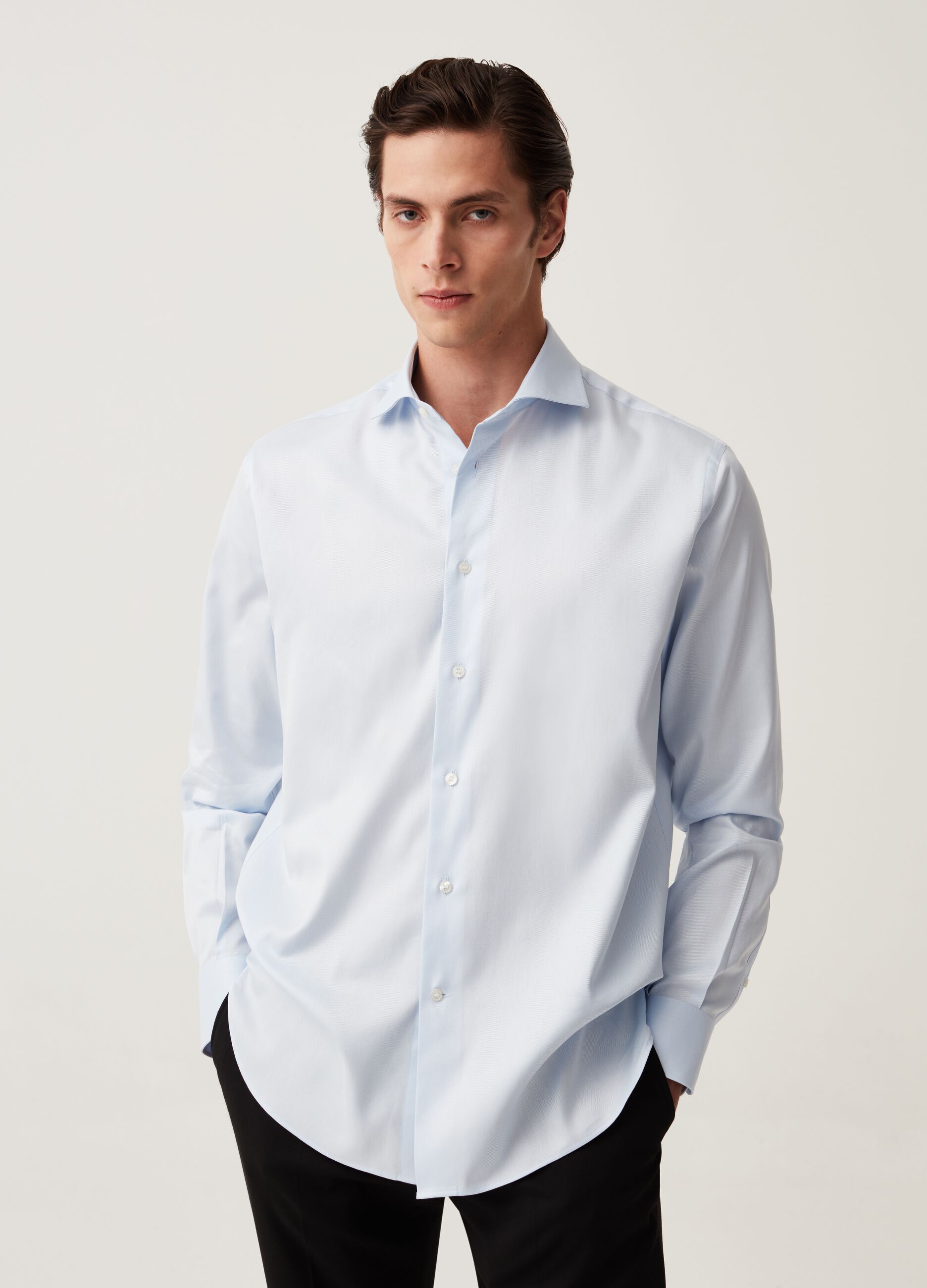 Cotton shirt with regular fit