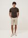 Beige pure cotton regular-fit Bermuda shorts_0