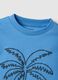 Blue cotton boys' regular fit t-shirt with palm print_3