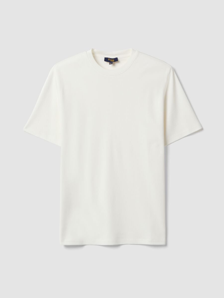 White pure cotton relaxed-fit short-sleeve T-shirt_0