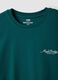 Green pure cotton T-shirt with slogan and back print, regular fit_5