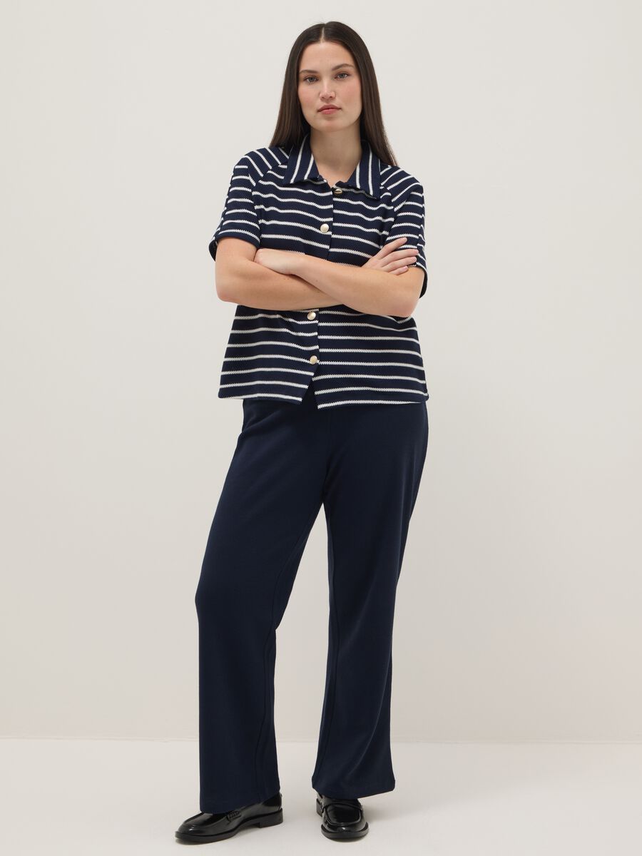 Multicolour striped cotton blend polo, regular fit_1