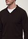 Brown viscose-blend polo with V-neck, regular fit_1