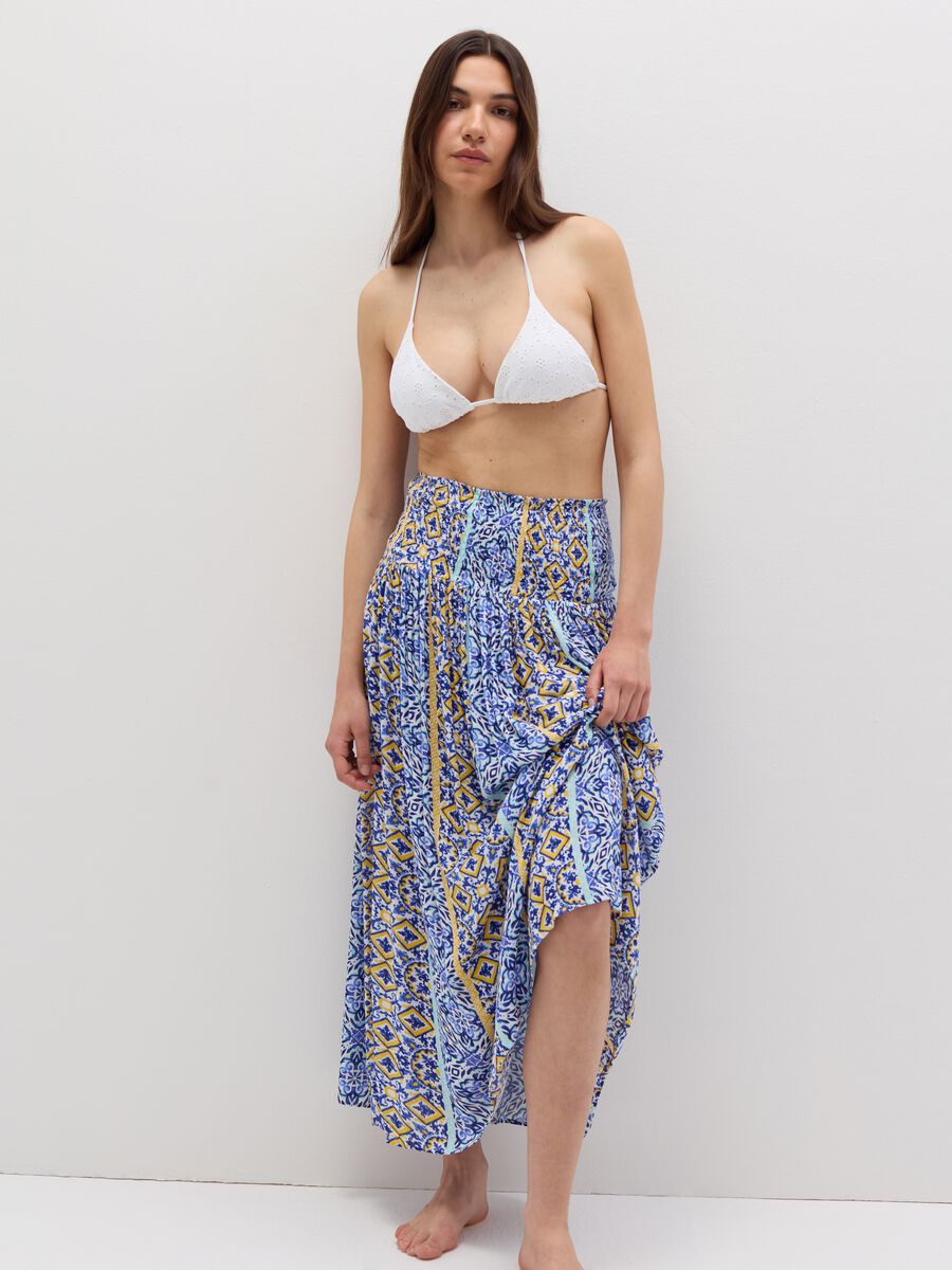 Positano pleated summer skirt with print_0