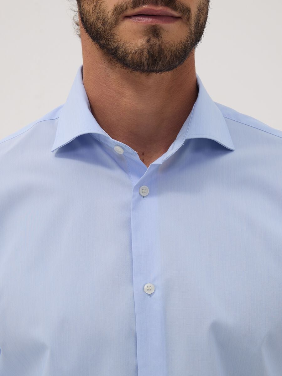 Light blue lyocell-blend shirt with French collar, easy-iron regular fit_1