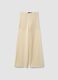 Beige palazzo trousers in a viscose blend_4