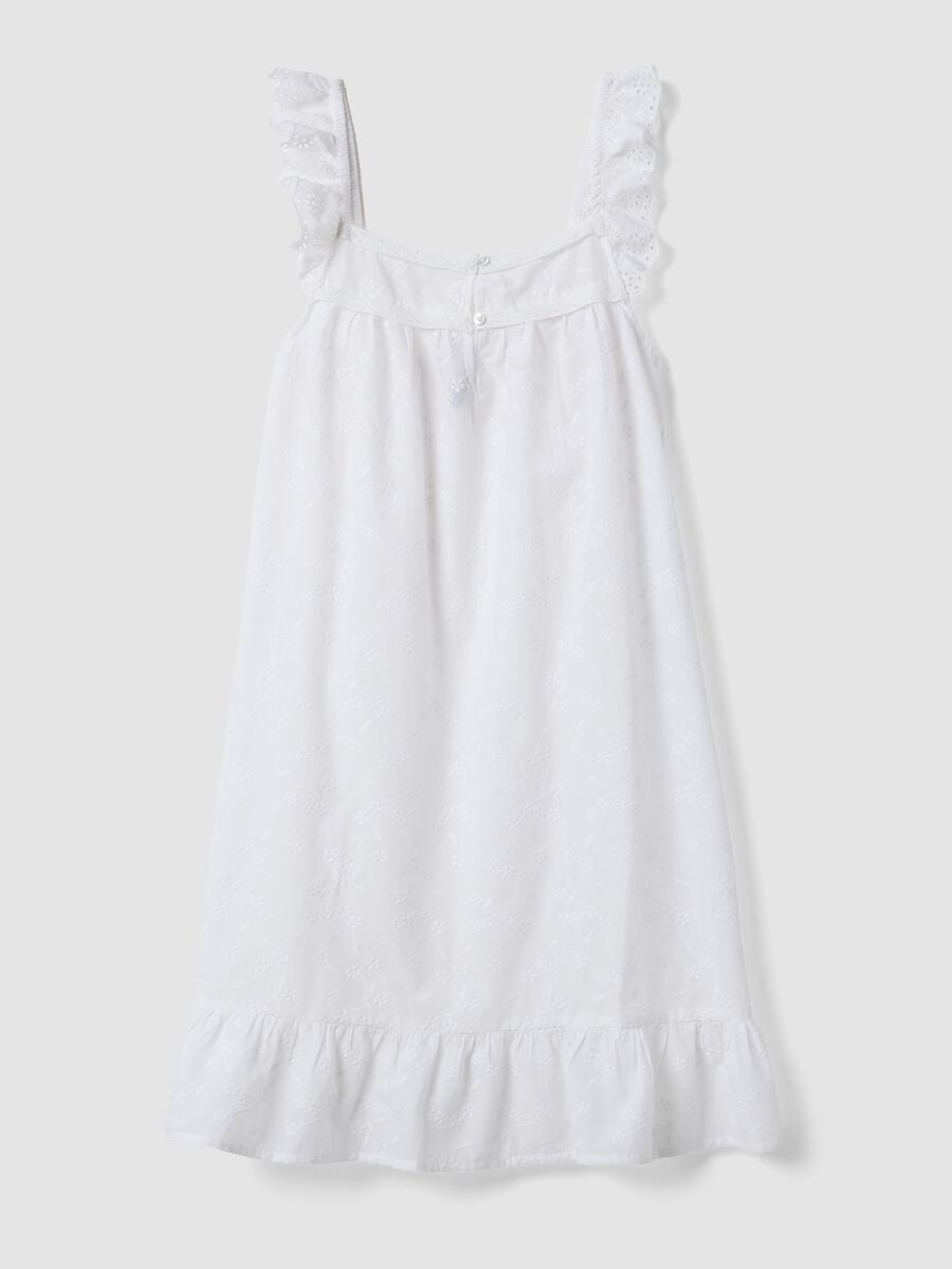 White organic cotton nightdress with ruffles_4