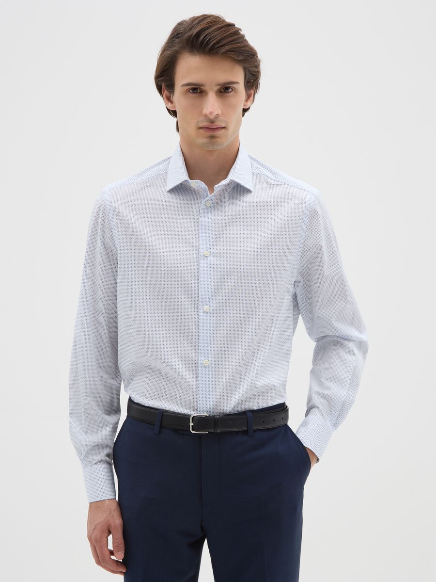 Regular fit multicolour stretch cotton shirt_0