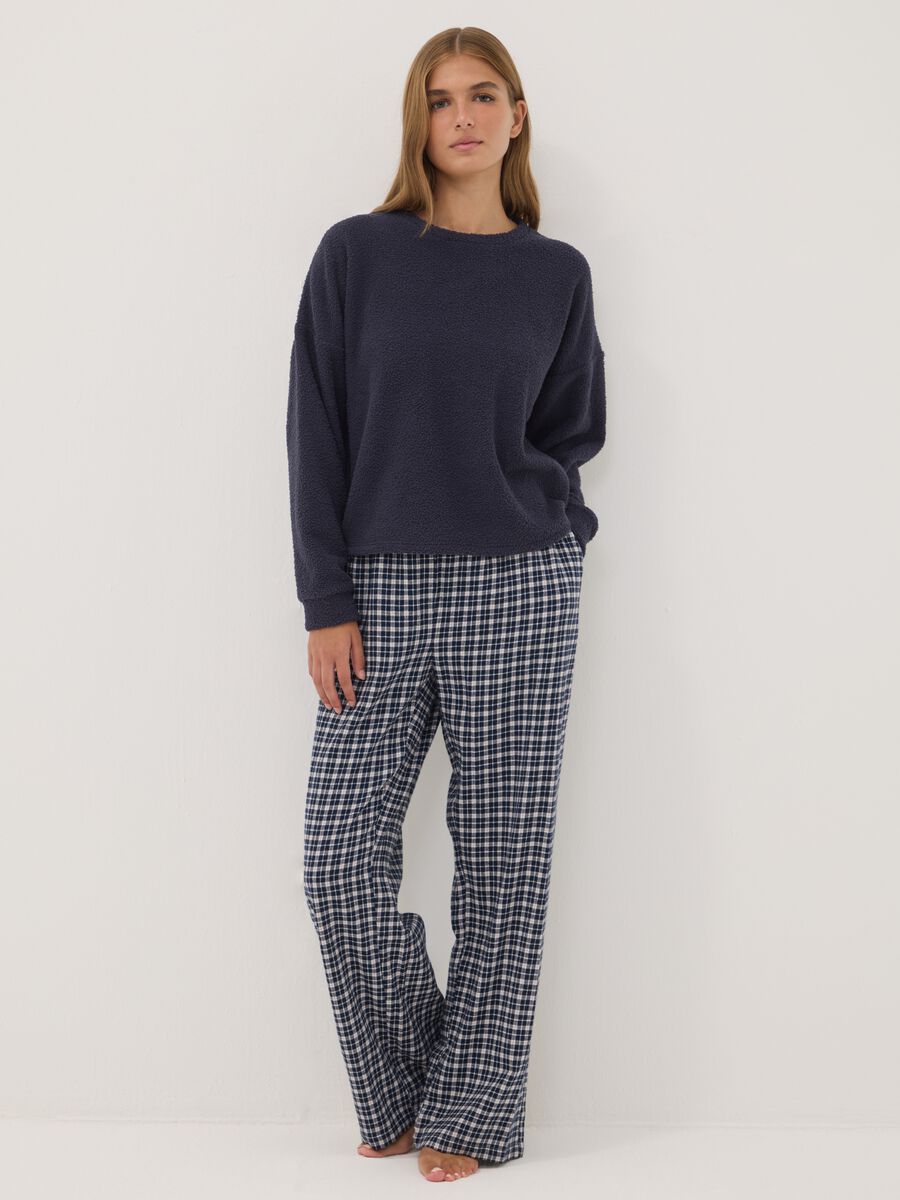 Multicolour check organic cotton pyjama trousers_0