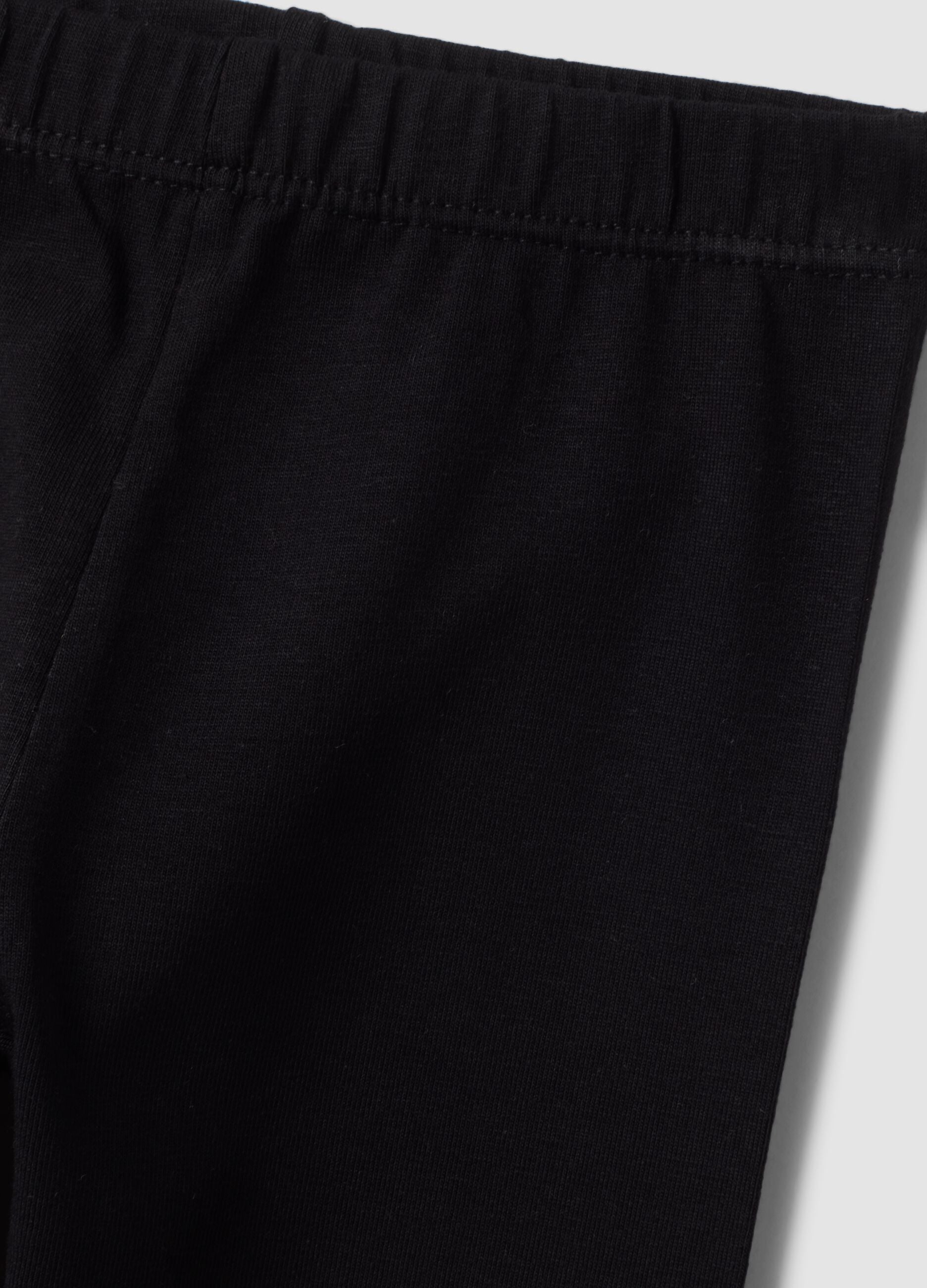 Schwarze Slim-Fit-Leggings aus elastischer Bio-Baumwolle f&uuml;r M&auml;dchen