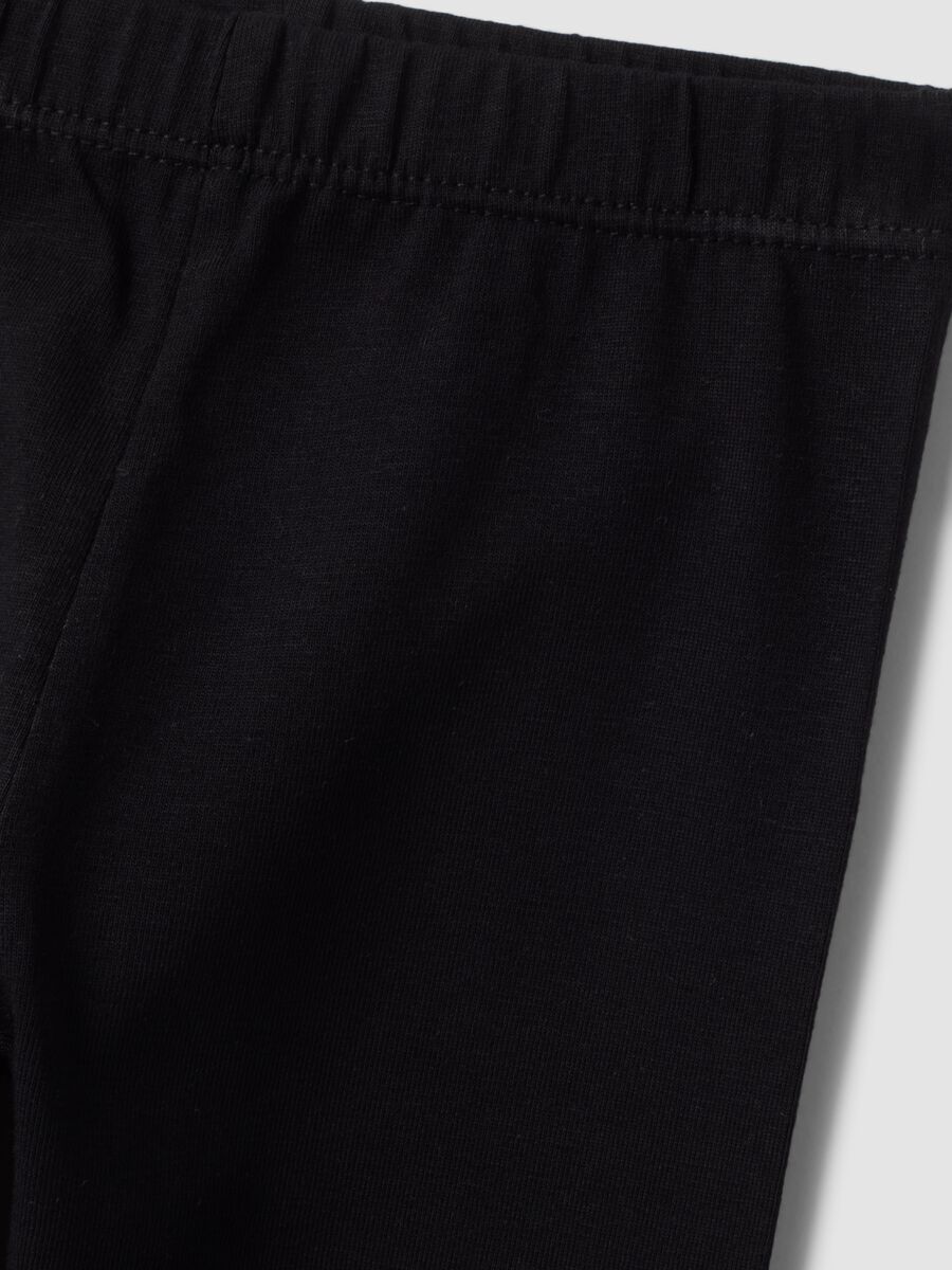 Girls&rsquo; black slim-fit organic stretch cotton leggings_2