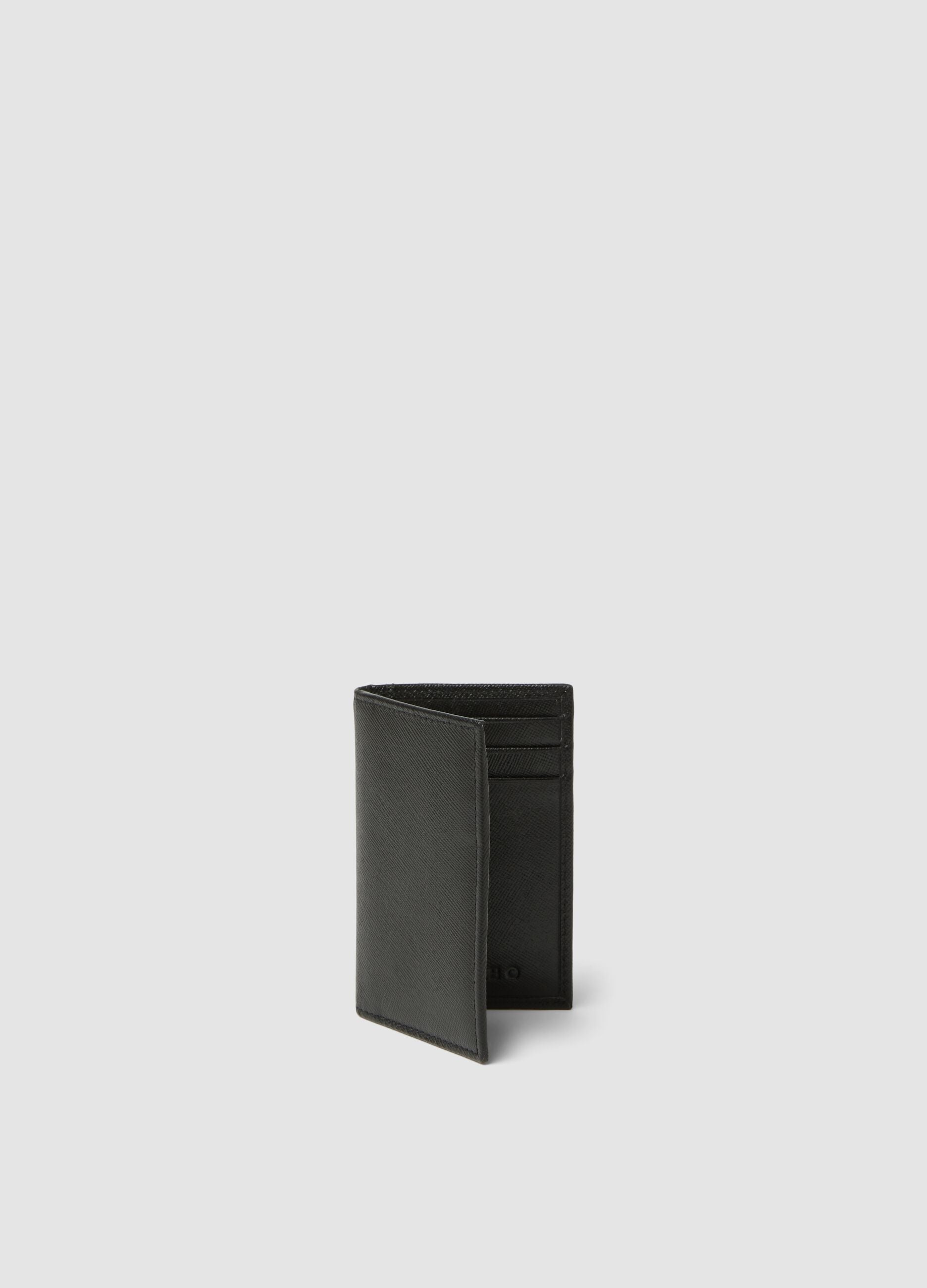 Black genuine leather wallet