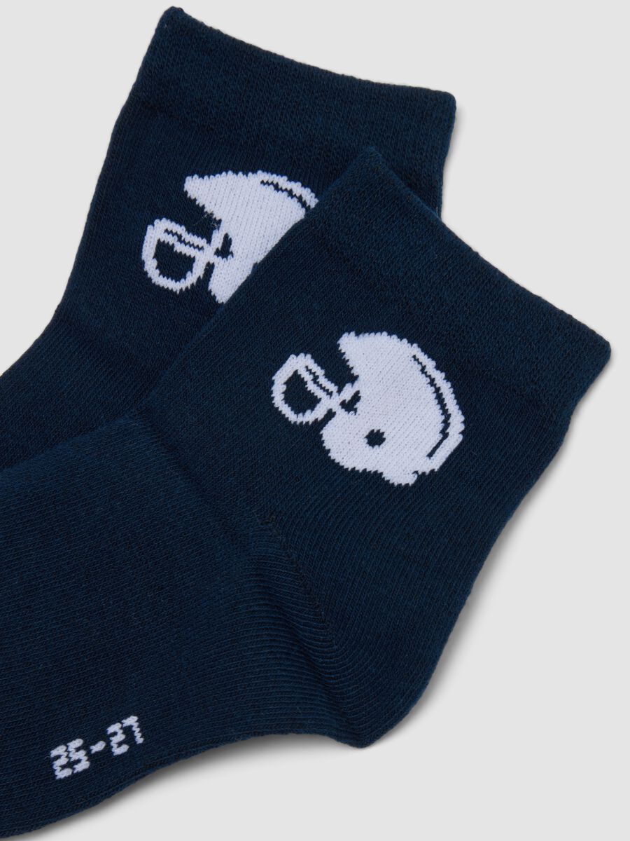 3-pack of multicolour patterned ankle socks in stretch organic cotton_1