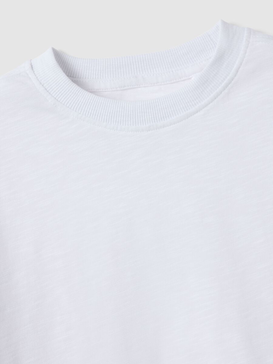 Children's oversized fit white pure cotton crew neck t-shirt_2