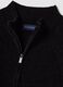 Black full-zip cardigan with collar, regular fit_5