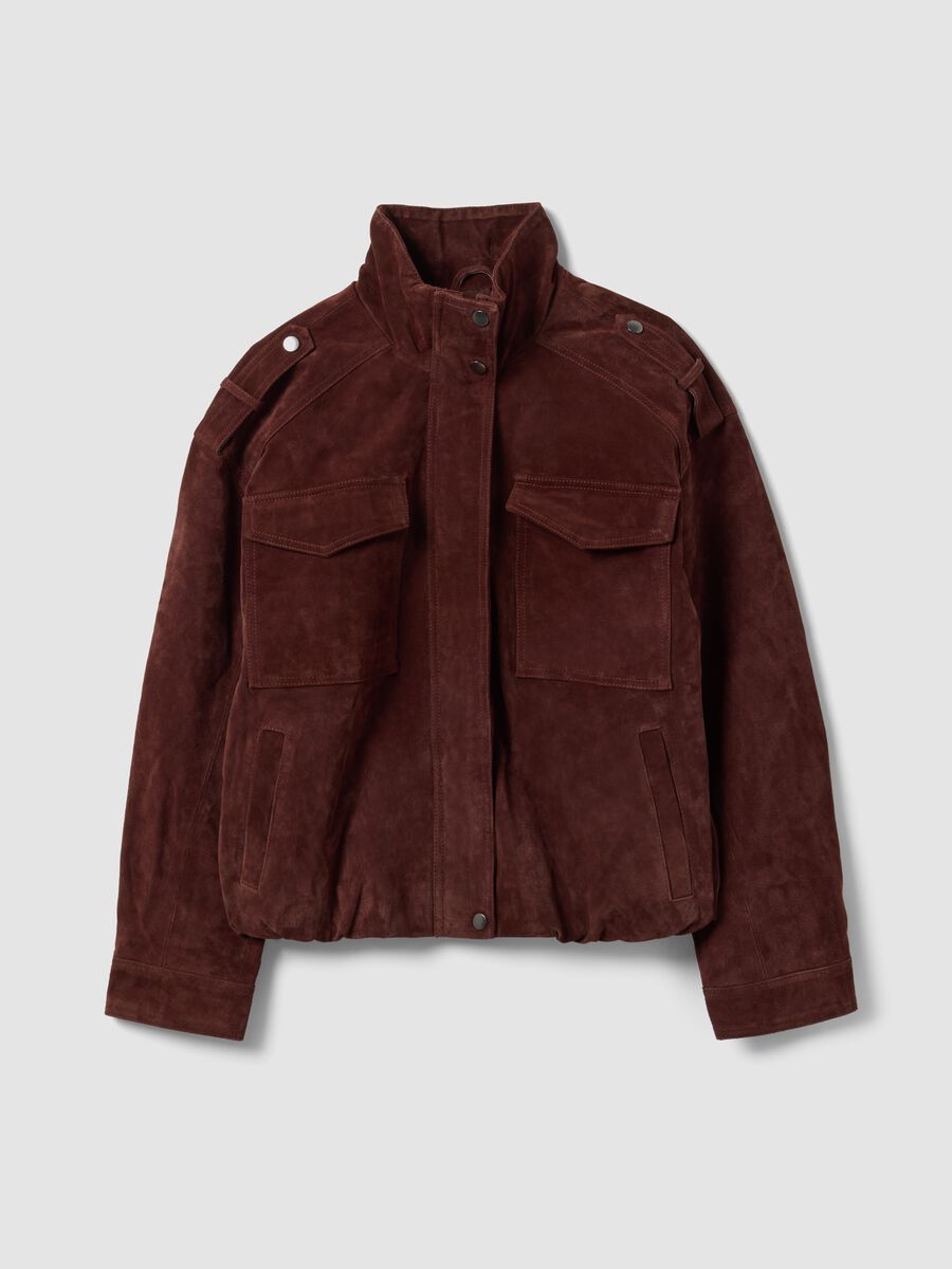 Red genuine leather jacket in regular fit_4